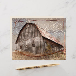 Rustic Country Barn Vintage Texture Grey Sky