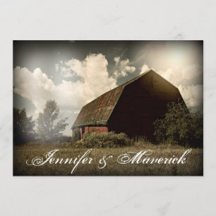 Rustic Country Barn Wedding Invitations
