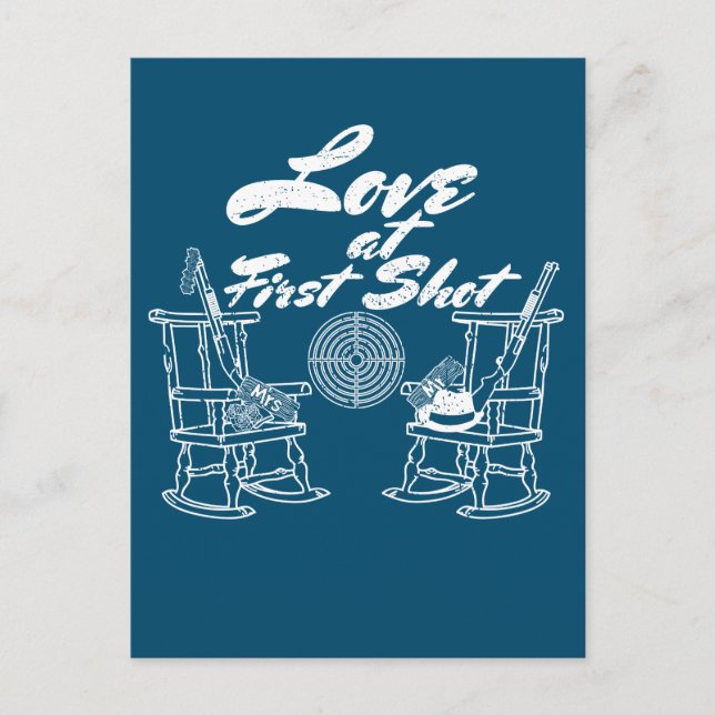 Rustic Country Barn Wedding Party Hunting Couple Invitation Postcard (Front)