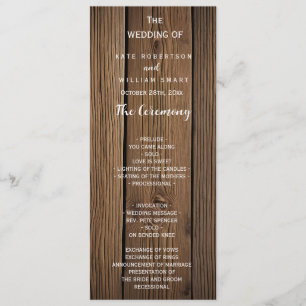 Rustic Country Barn Wedding Program Programme