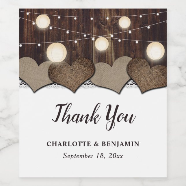 Rustic Country Barn Wedding Wine Bottle Labels (Single Label)