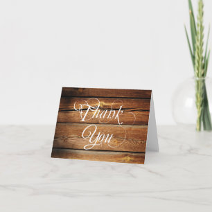Rustic Country Barn Wood Blank Thank You Cards