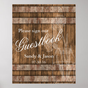 Rustic Country Barn Wood Guestbook