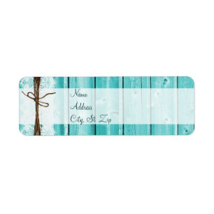 Rustic Country Barn Wood Lace Twine Address Labels