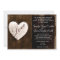Rustic Country Barn Wood Love Heart Wedding Invite