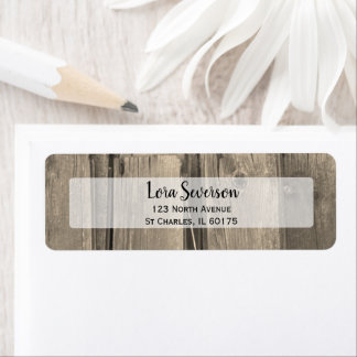 Rustic Country Barn Wood Return Address
