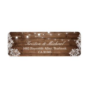 Rustic Country Barn Wood String Lights Lace