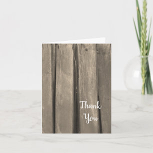 Rustic Country Barn Wood Thank You Card