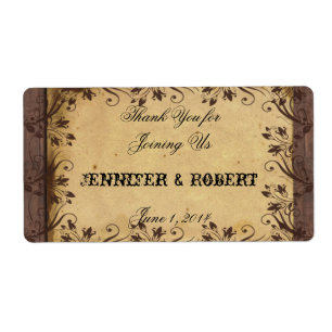 Rustic Country Barn Wood Water Bottle Label