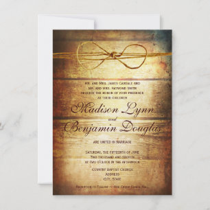 Rustic Country Barn Wood Wedding Invitations