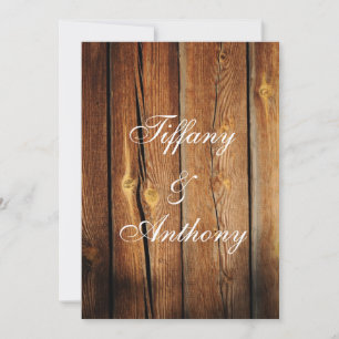 Rustic Country Barn Wood Wedding Invitations