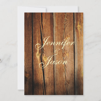 Rustic Country Barn Wood Wedding Invitations