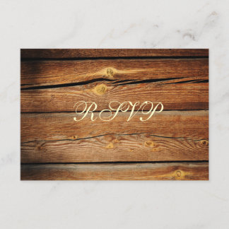 Rustic Country Barn Wood Wedding RSVP Cards