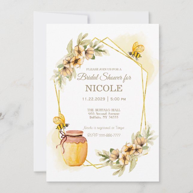 Rustic Country Bees Bridal Shower  Invitation (Front)