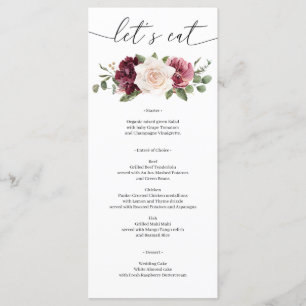 Rustic Country Boho Wedding Bridal Shower Menu
