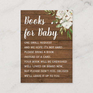 Rustic Country Books for Baby Shower Book Request Enclosure Card