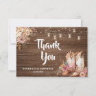Rustic Country Boots Cowgirl Floral Birthday