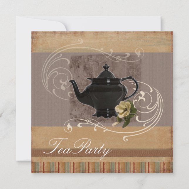 Rustic Country Bridal Shower Tea Party Invitation (Front)