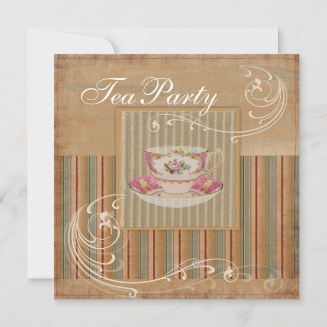 Rustic Country Bridal Shower Tea Party Invitation (Front)