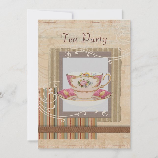 rustic Country Bridal Shower Tea Party Invitation (Front)