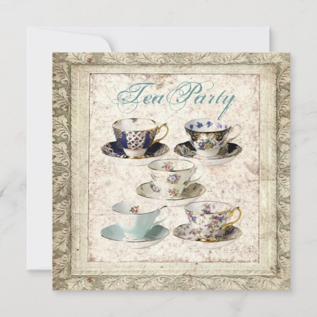 Rustic Country Bridal Shower Tea Party Invitation (Front)