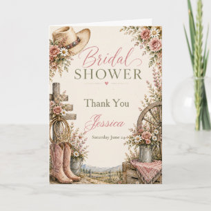 Rustic Country Bridal Shower Thank You Card