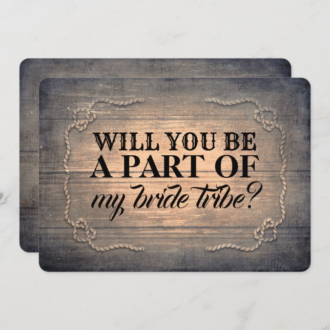 Rustic Country Bridesmaid / Maid of Honour Proposa Invitation (Front/Back)