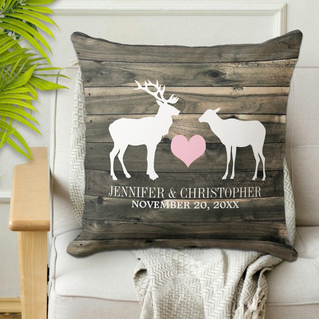 Rustic Country Buck and Doe Wedding Pillow (Creator Uploaded)