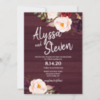 Rustic Country Burgundy Floral Wedding
