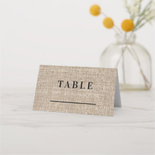 Rustic Country Burlap Farmhouse Barn Wedding Seat Place Card