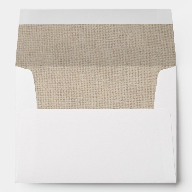 Rustic Country Burlap Lined Wedding Pre-addressed Envelope (Back (Bottom))