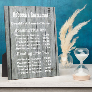 Rustic Country Business Pricing/Service Plaque