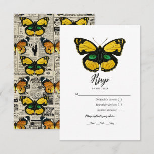 Rustic Country Butterfly RSVP Card