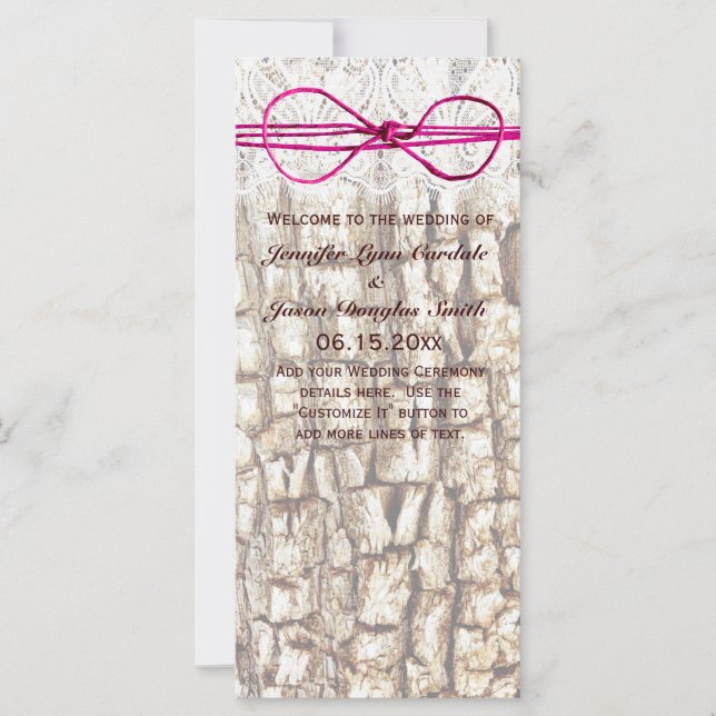 Rustic Country Camo Pink Bow Wedding Invitations (Front)