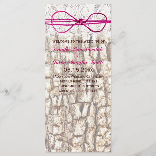 Rustic Country Camo Pink Bow Wedding Invitations (Front)