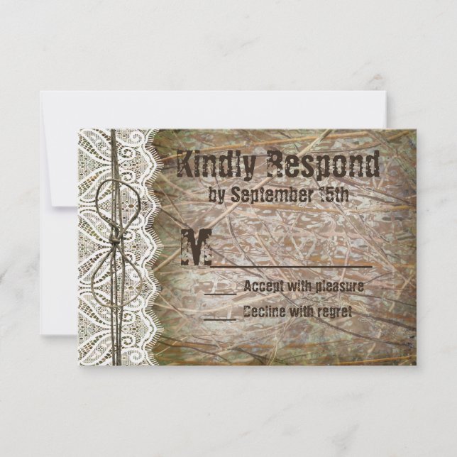 Rustic Country Camo Wedding RSVP Cards (Front)