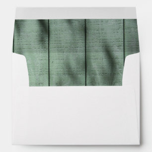Rustic Country Casual Old Green Painted Barn Wood Envelopes