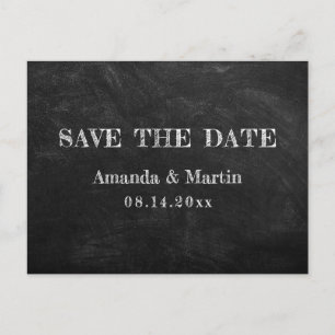 Rustic Country Chalkboard Save The Date Postcard