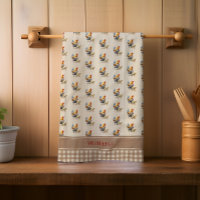 Rustic Country Checks Chicken Monogram | Name