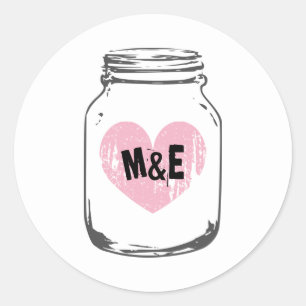 Rustic country chic mason jar wedding stickers