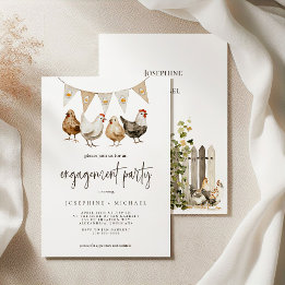 Rustic Country Chicken Engagement Party Invitation