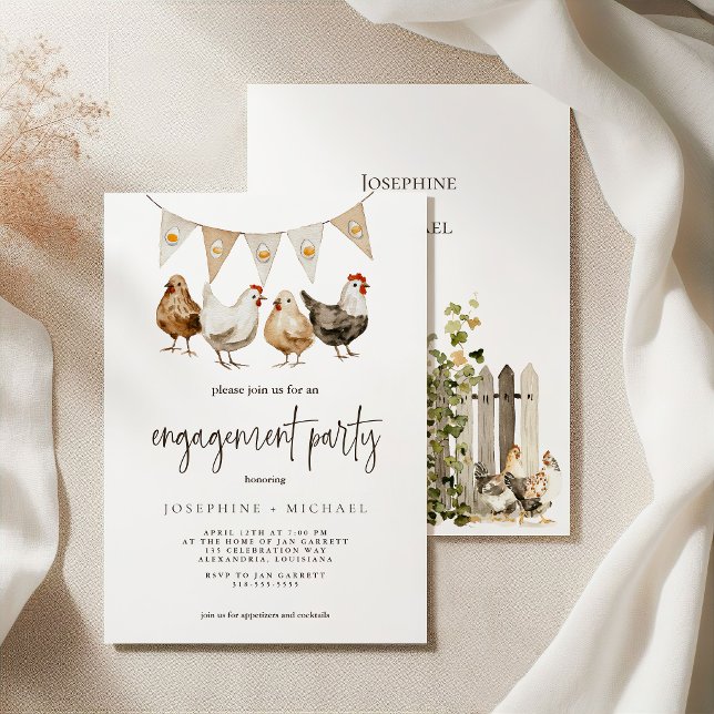 Rustic Country Chicken Engagement Party Invitation (Creator Uploaded)