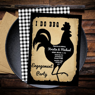 Rustic Country Chicken I DO BBQ Engagement Party Invitation