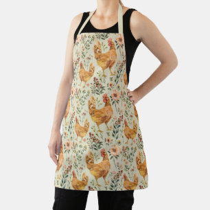 Rustic Country Chicken Pattern Apron