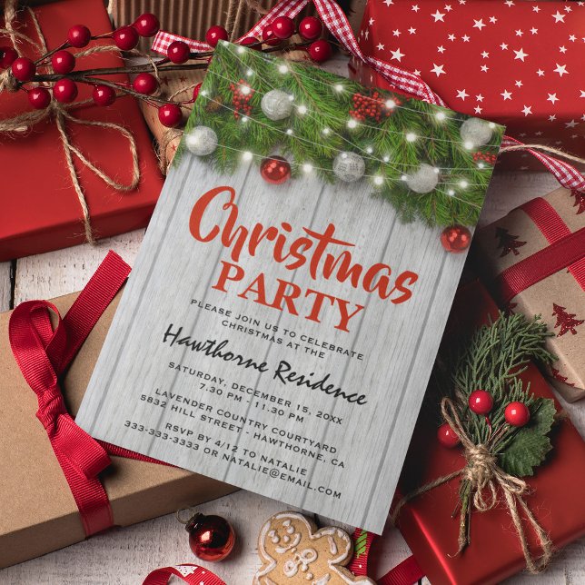 Rustic Country Christmas Party Invitation (Creator Uploaded)