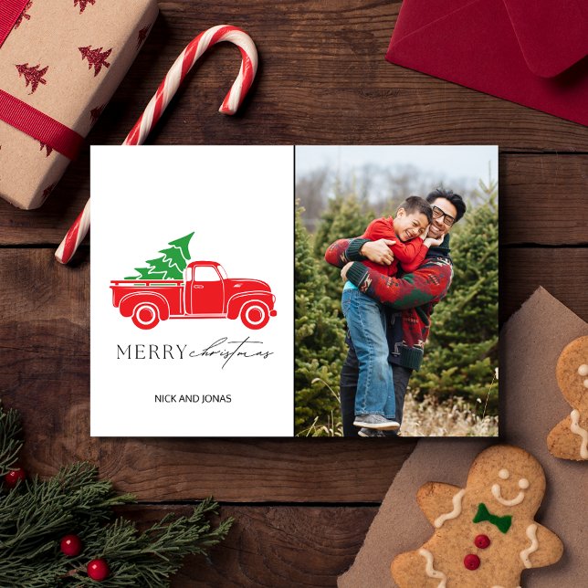 Rustic Country Christmas Photo Plaid  Holiday Card (Rustic Country Christmas Photo Plaid Holiday Card)