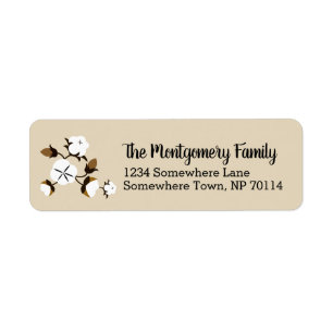 Rustic Country Cotton Flowers & Family Name