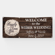 Rustic Country Couple Photo Wedding Banner
