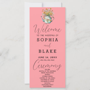 Rustic Country Daisies Blush Pink Wedding Program