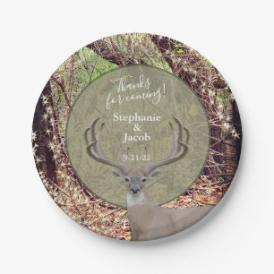 Rustic Country Deer Hunter Wedding  Paper Plate